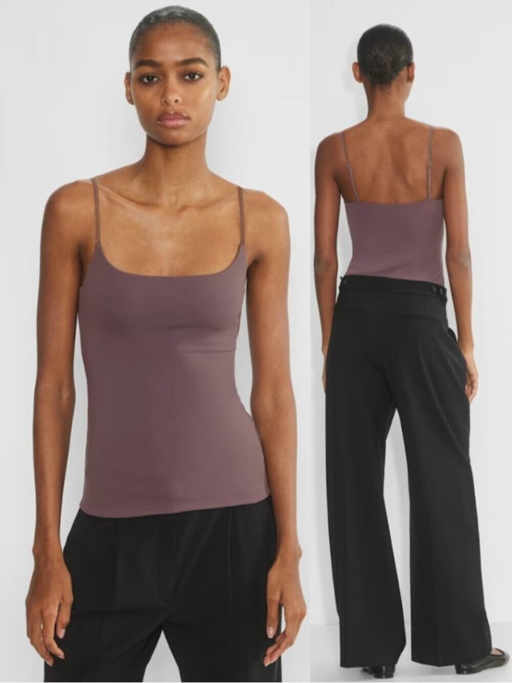 Aritzia Mauve Purple Contour Squareneck Cami Hip Tank
